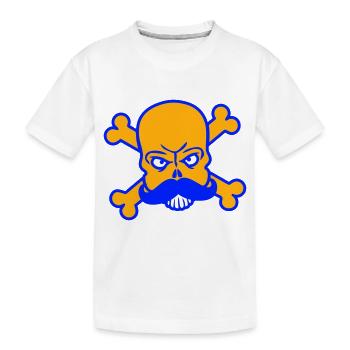 Mr Sir Herr Bart Totenkopf Schädel Knochen Skelett - Kinder Premium Bio T-Shirt - Weiß - Vorne