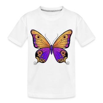Mehrfarbiger Schmetterling - Kinder Premium Bio T-Shirt - Weiß - Vorne