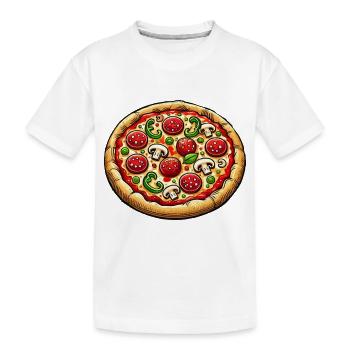 pizza - Kinder Premium Bio T-Shirt - Weiß - Vorne