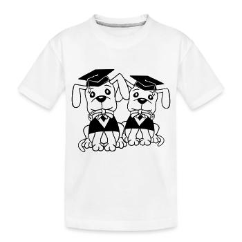 Dogs School Graduation Certificate Gymnasium College Abi - Kids' Premium Organic T-Shirt - white - Front