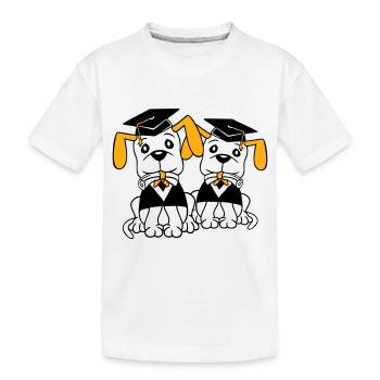 Dogs School Graduation Certificate Gymnasium College Abi - Kids' Premium Organic T-Shirt - white - Front