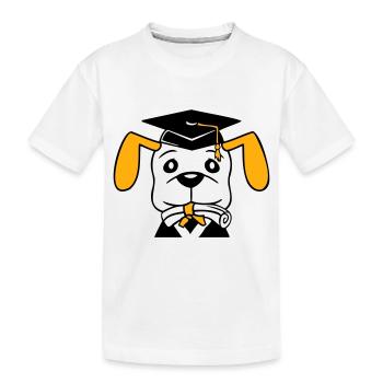 Dog School Graduation Certificate Gymnasium College Abi - Kids' Premium Organic T-Shirt - white - Front