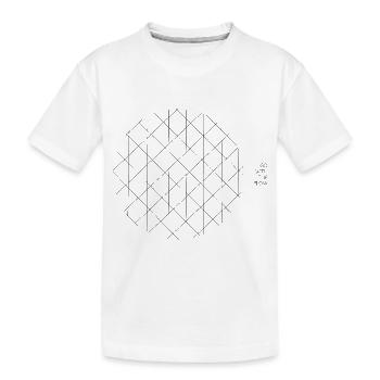 Linien - Kinder Premium Bio T-Shirt - Weiß - Vorne