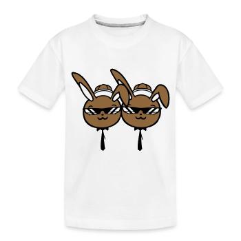 2 Sonnenbrille Hasen Freunde Team Crew Paar Zwei - Kinder Premium Bio T-Shirt - Weiß - Vorne