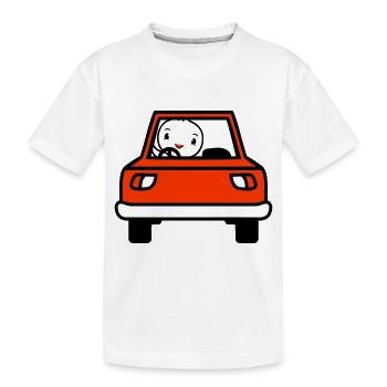 Bird Driving Car Driver Driving License Mobile - Kids' Premium Organic T-Shirt - white - Front