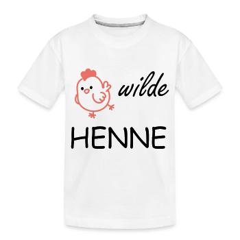 wild hen - Kids' Premium Organic T-Shirt - white - Front