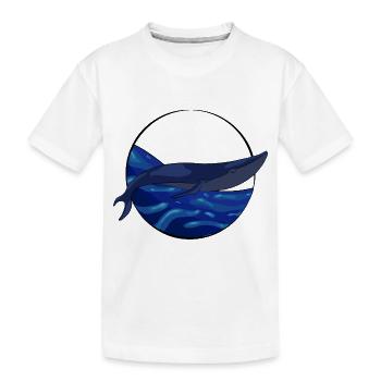 Queue baleine bleue sur océan - T-shirt bio Premium Enfant - blanc - Devant