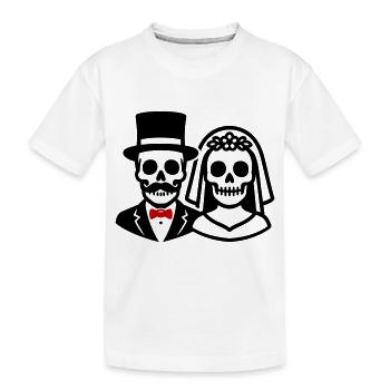 Mariage Squelette Mariée Marié Couple - T-shirt bio Premium Enfant - blanc - Devant