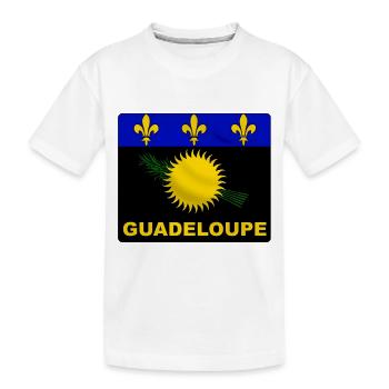 Guadeloupe Flagge - Kinder Premium Bio T-Shirt - Weiß - Vorne