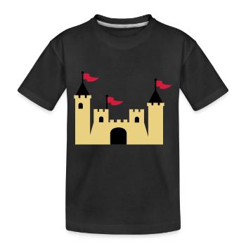 castle - Kids' Premium Organic T-Shirt - black - Front