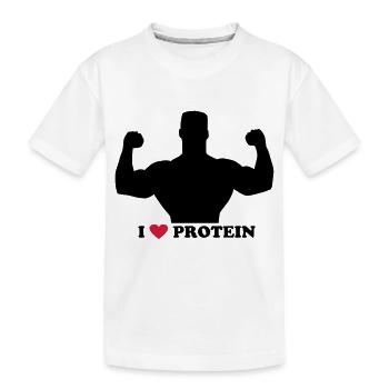 I love Protein - Kinder Premium Bio T-Shirt - Weiß - Vorne