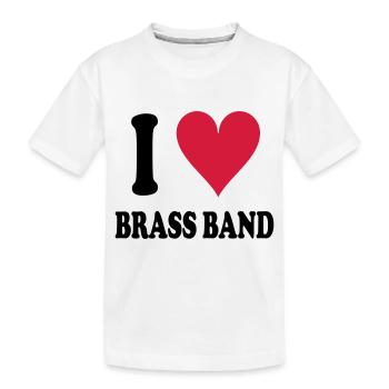 I love Brass Band - Kinder Premium Bio T-Shirt - Weiß - Vorne
