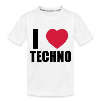 I LOVE TECHNO 2 - Kinder Premium Bio T-Shirt - Weiß - Vorne