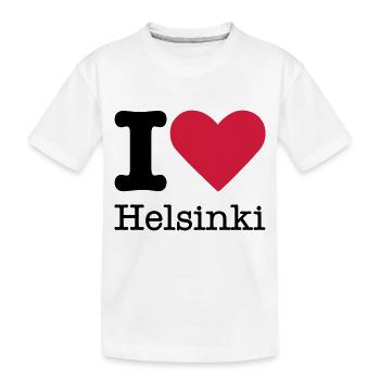 I Love Helsinki - Kids' Premium Organic T-Shirt - white - Front
