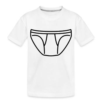 Unterhose - Kinder Premium Bio T-Shirt - Weiß - Vorne