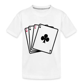 Poker - Karten - Kinder Premium Bio T-Shirt - Weiß - Vorne
