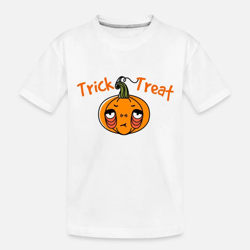 Süßes oder Saures Jack Pumpkinhead T-Shirt - Kinder Premium Bio T-Shirt - Weiß