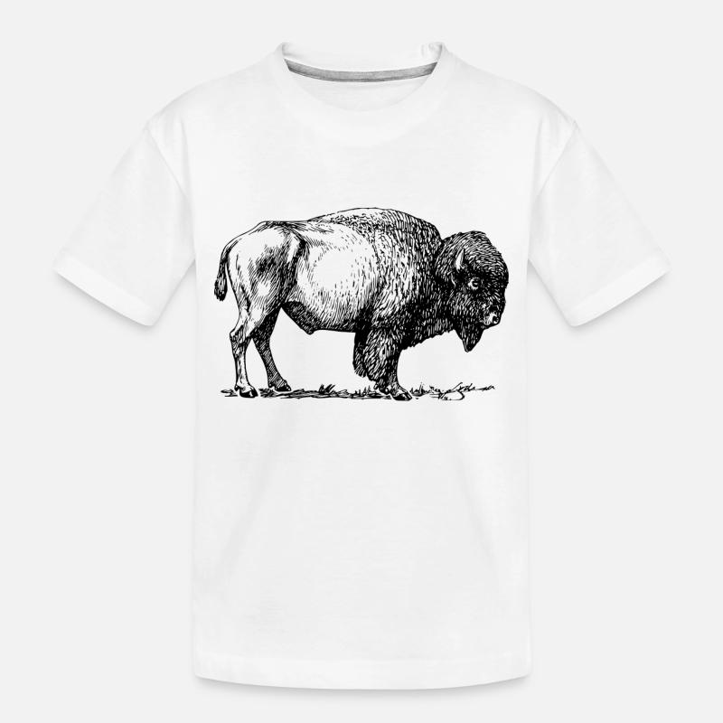 Bison - Kinder Premium Bio T-Shirt - Weiß