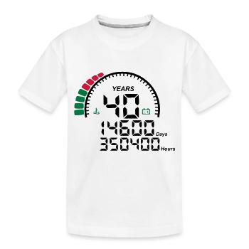 compteur anniversaire years ans 40 - T-shirt bio Premium Enfant - blanc - Devant