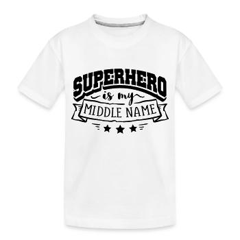 Superhero my Name - Kinder Premium Bio T-Shirt - Weiß - Vorne