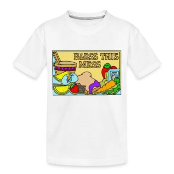 Food - mess kitchen :) - Kids' Premium Organic T-Shirt - white - Front