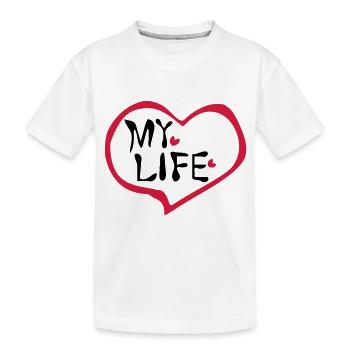 Herz mein Leben - Kinder Premium Bio T-Shirt - Weiß - Vorne