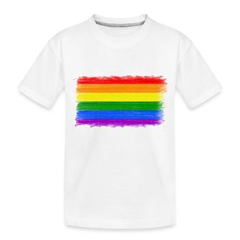 Gaypride drapeau arc-en-ciel LGBT idée cadeau Homo - T-shirt bio Premium Enfant - blanc - Devant
