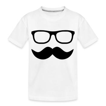 moustache - T-shirt bio Premium Enfant - blanc - Devant