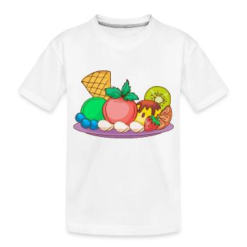 Eis Speiseeis Eiskrem Eiscreme Kugeleis Eisbecher - Kinder Premium Bio T-Shirt - Weiß - Vorne