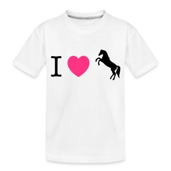 J'aime les chevaux - cheval sauvage - T-shirt bio Premium Enfant - blanc - Devant