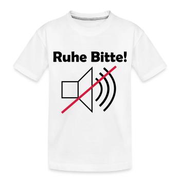 Silence, s’il vous plaît! avec le symbole du haut-parleur - T-shirt bio Premium Enfant - blanc - Devant