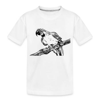 Papagei - Kinder Premium Bio T-Shirt - Weiß - Vorne