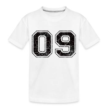 Zahl 09 im Vintage-Shabby-Chic - Kinder Premium Bio T-Shirt - Weiß - Vorne