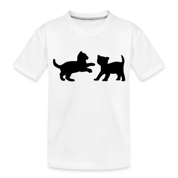 Zwei Kätzchen, die - Kinder Premium Bio T-Shirt - Weiß - Vorne