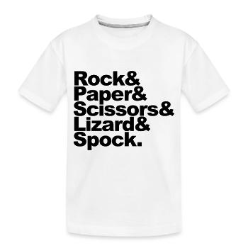 Rock Paper Scissors Lizard Spock - Kids' Premium Organic T-Shirt - white - Front