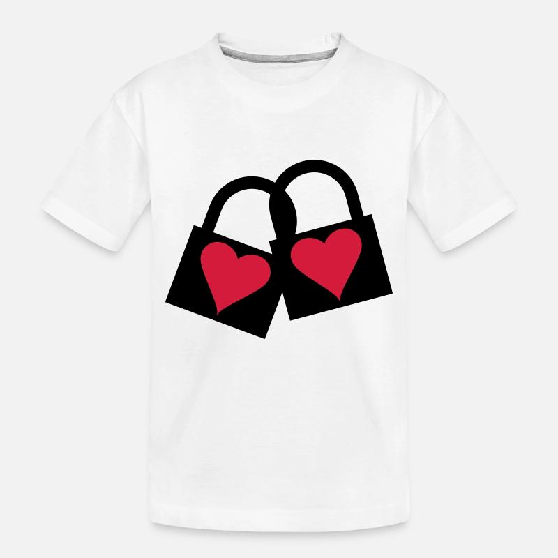 Love Lock - Kinder Premium Bio T-Shirt - Weiß