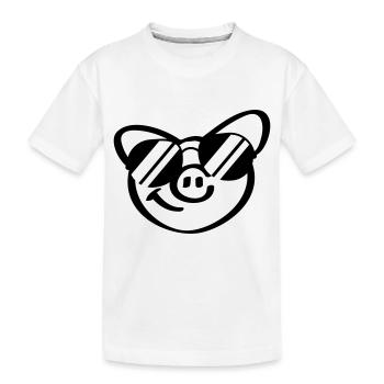 Cool Pig Face - Kinder Premium Bio T-Shirt - Weiß - Vorne