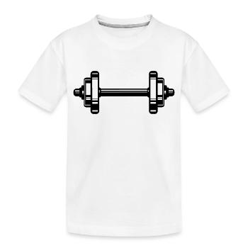 dumbbell - Kids' Premium Organic T-Shirt - white - Front