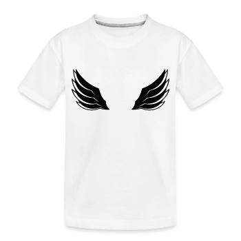 fliegen fluegel design logo federn cool engel deko - Kinder Premium Bio T-Shirt - Weiß - Vorne