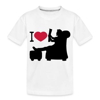 I love heart love newspaper read news wohnzi - Kids' Premium Organic T-Shirt - white - Front