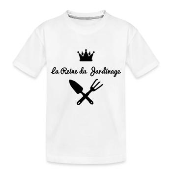 La reine du jardinage - T-shirt bio Premium Enfant - blanc - Devant