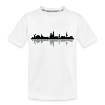 Skyline Bremen Schatten - Kinder Premium Bio T-Shirt - Weiß - Vorne
