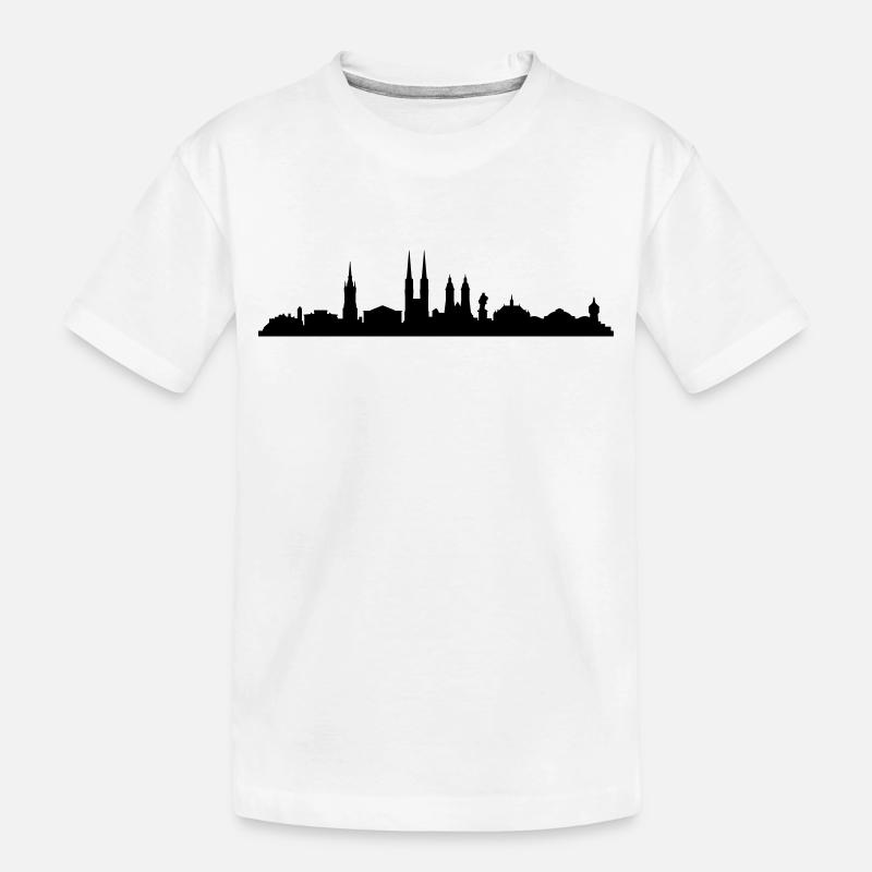 Skyline Halle / Saale - Kinder Premium Bio T-Shirt - Weiß