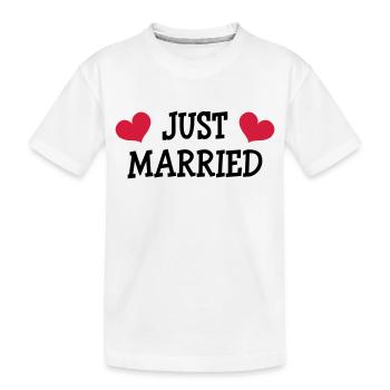 Just Married - Wedding - Kinder Premium Bio T-Shirt - Weiß - Vorne