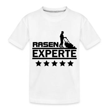 Rasen Experte Platzwart Rasenmähen - Kinder Premium Bio T-Shirt - Weiß - Vorne