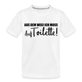 aus dem weg auf toilette design - Kinder Premium Bio T-Shirt - Weiß - Vorne