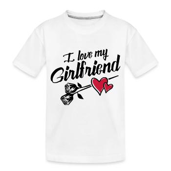 i love my girlfriend - Kinder Premium Bio T-Shirt - Weiß - Vorne