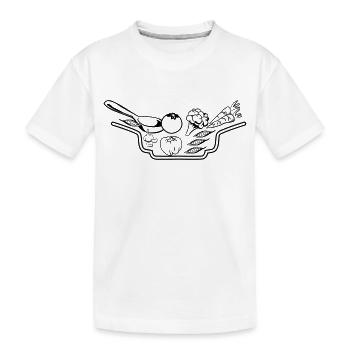 gemüse teller suppe - Kinder Premium Bio T-Shirt - Weiß - Vorne