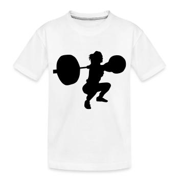 lift girl squat - Kinder Premium Bio T-Shirt - Weiß - Vorne