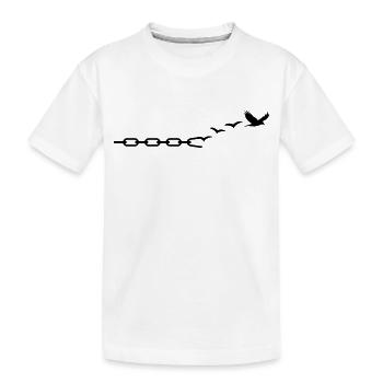 free_like_a_bird_01 - Kinder Premium Bio T-Shirt - Weiß - Vorne
